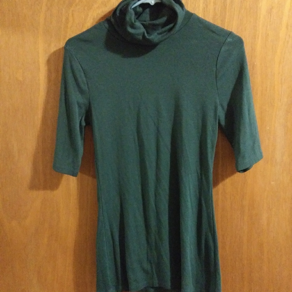 Teal half sleeve turtleneck